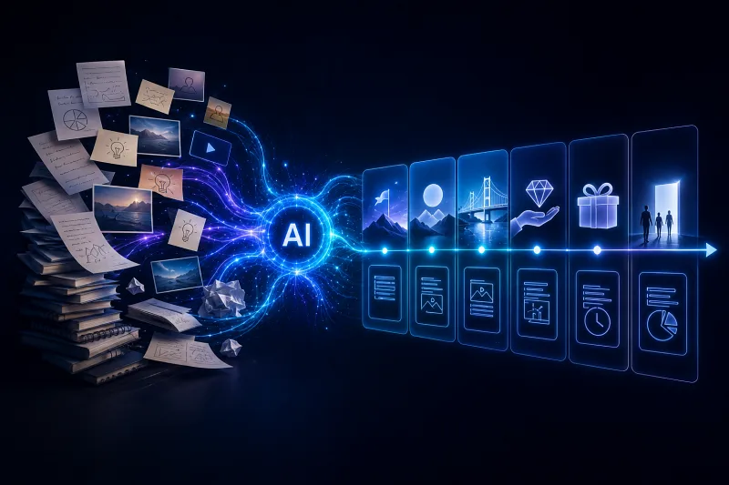 AI erstellt eine strukturierte Webinar-Präsentation ohne echtes UI